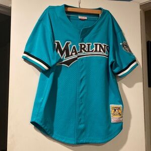 Mitchell and ness Florida marlins jersey size Large
